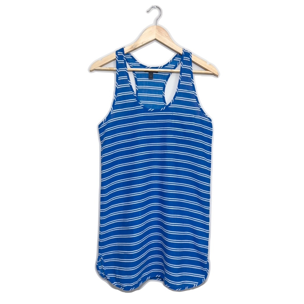J. Crew Blue and White Stripe Beach Racerback Coverup Size XS